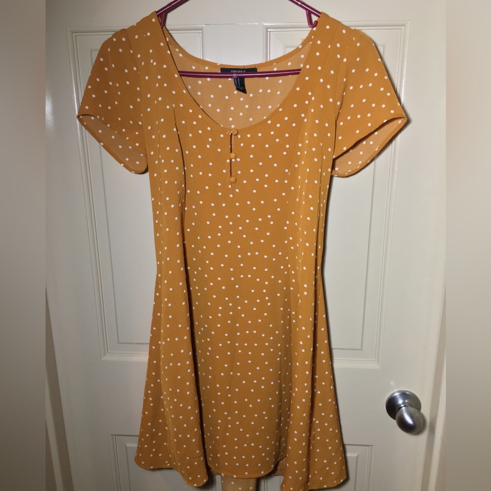 Yellow polka dot dress
